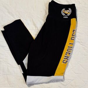 LSU PINK Victoria's Secret Black & Gold Collegiate Leggings